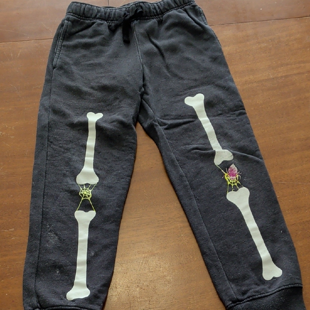 Cat & Jack Black Skeleton Print Sweats